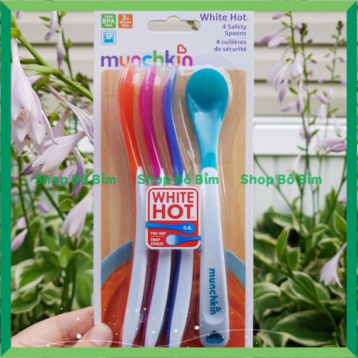 ⚡Chính Hãng - Có Tách Lẻ⚡ Thìa Ăn Dặm Silicon Báo Nóng Munchkin