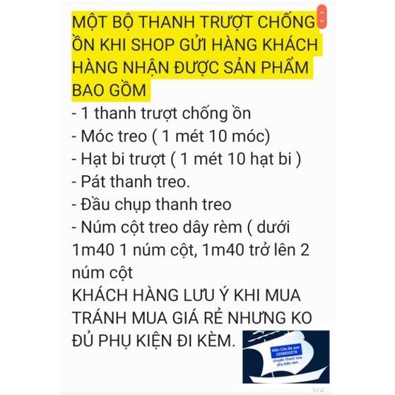 THANH RAY TRƯỢT CÓ LÕI CHỐNG ỒN ĐẦY ĐỦ PHỤ KIỆN  CHO RÈM, MÀN CỬA