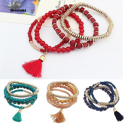 Set 4 VòNg Đeo Tay ChuỗI HạT Phong CáCh Boho