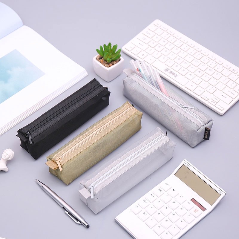 Túi Đựng Bút Dạng Lưới Bằng Nylon Sức Chứa Lớn Họa Tiết Dễ Thương