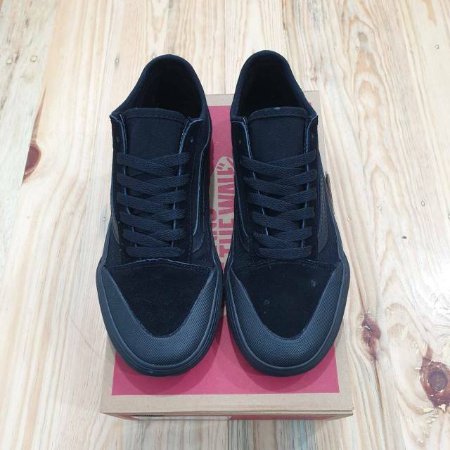 Giày Vans Old Skool 36 Salt Wash All Black Đen