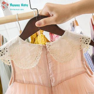 Đầm Sát Nách Phối Lưới Cho Bé Gái
