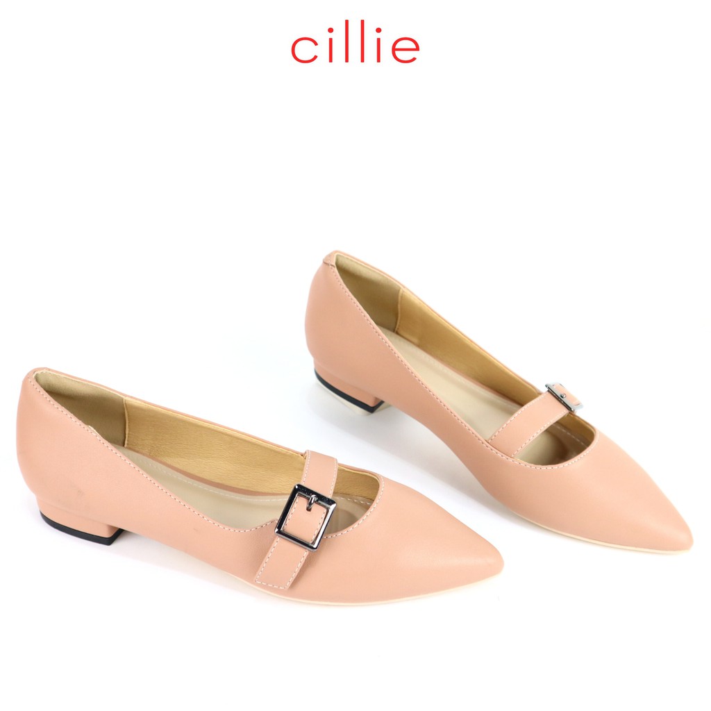 Giày búp bê phối khóa đế 2cm Cillie 1040