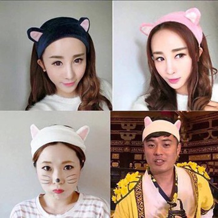 Băng Đô Tai Mèo Nhung Mềm Mượt