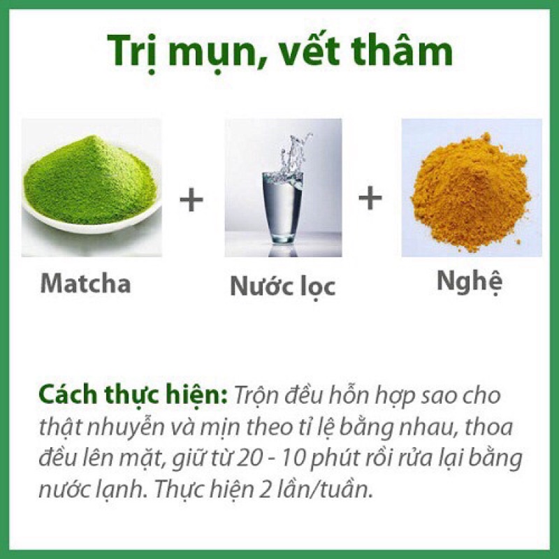 100gram trà xanh mic tinh bột nghệ