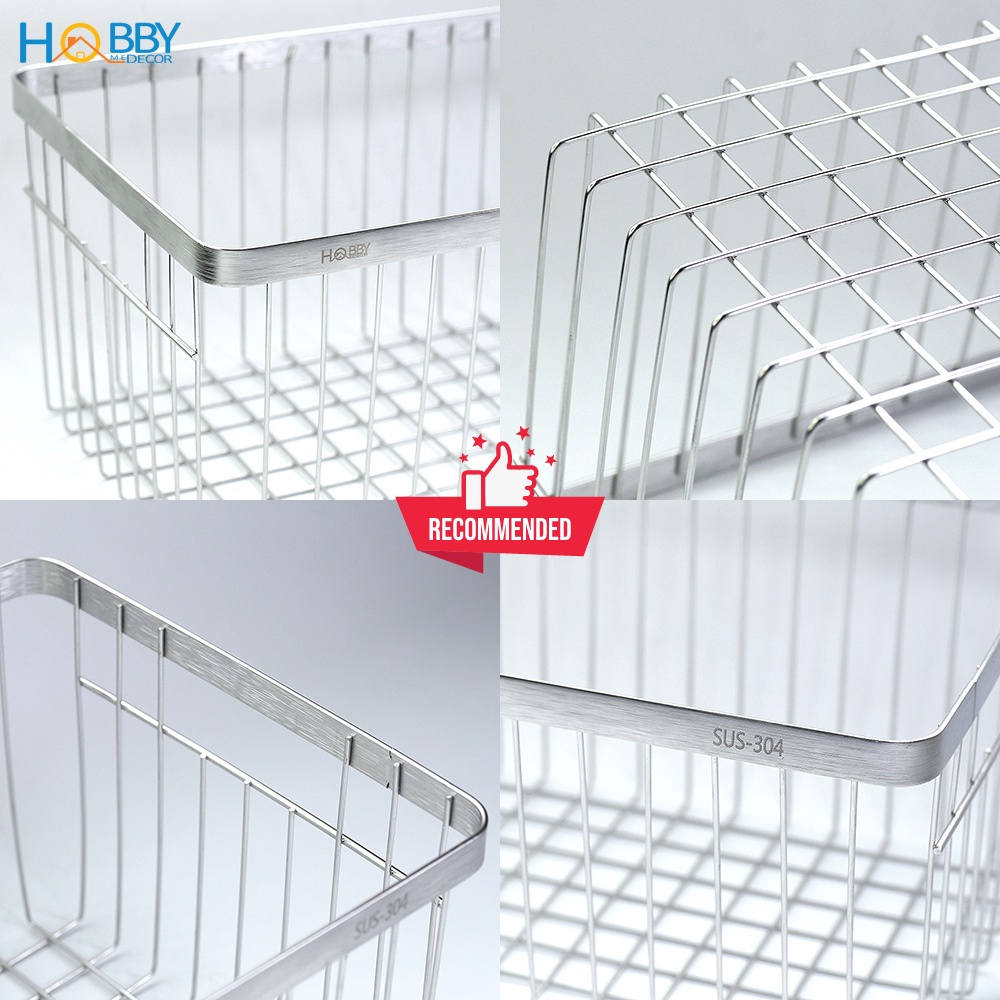 Rổ đựng đồ nhà bếp Inox 304 Hobby Home Decor KR1 2 size tùy chọn