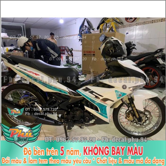 Tem rời Exciter 150 Trắng xanh đen Y15ZR (X)