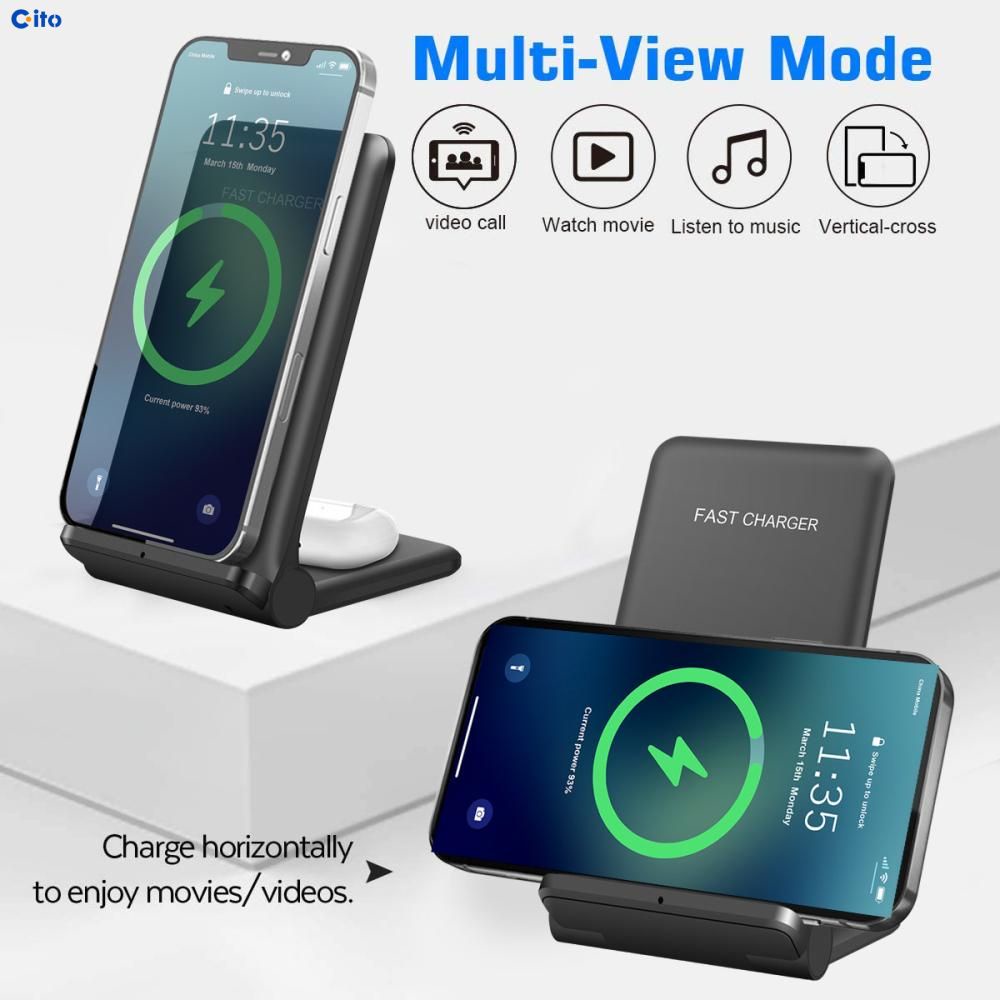 Đế Sạc Nhanh Không Dây Gấp Gọn 25W/15W Dành Cho Điện Thoại Galaxy S21 S20 S10 S9