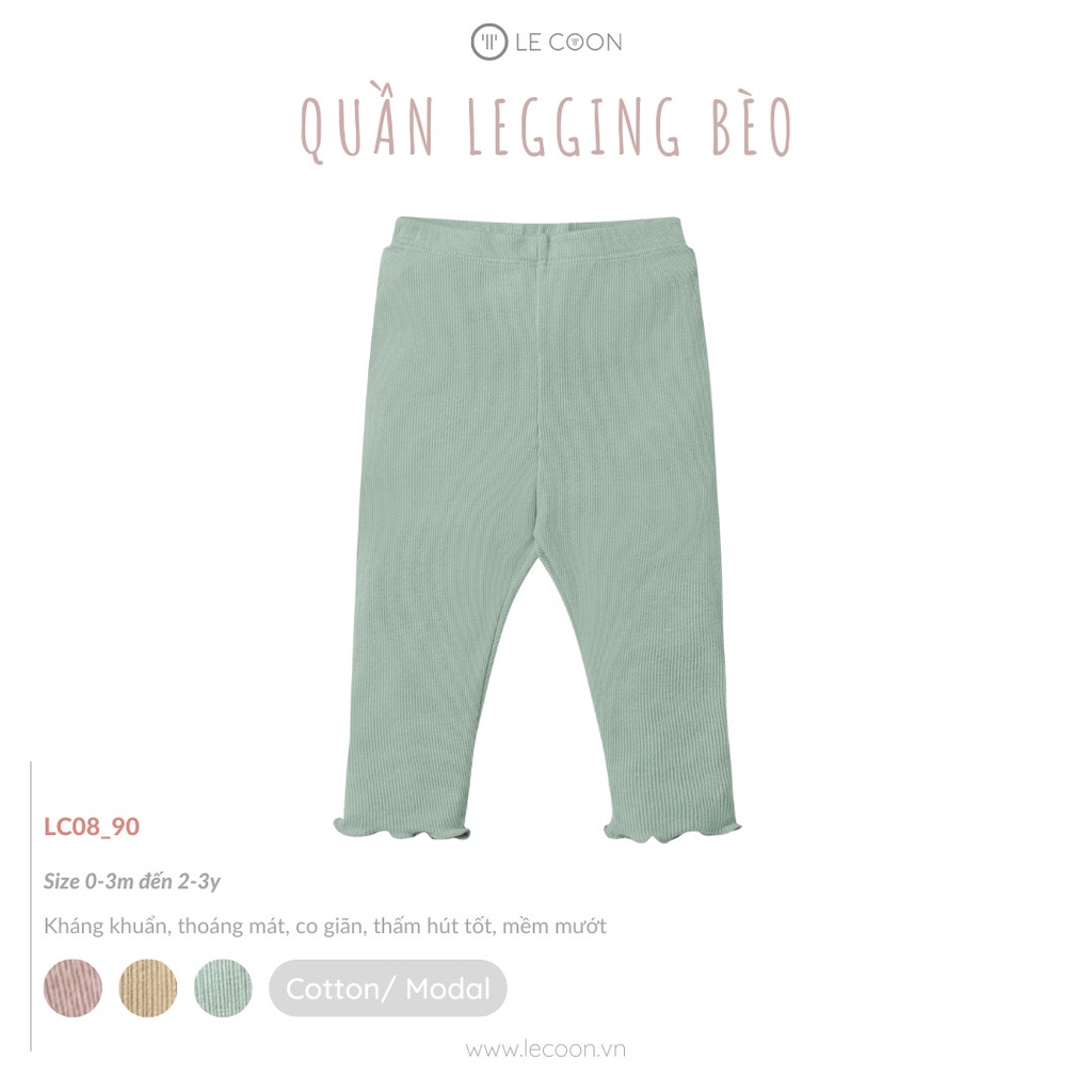 LE COON - Quần lẻ dài viền ống, quần legging cho bé trai bé gái LC0889, LC0890