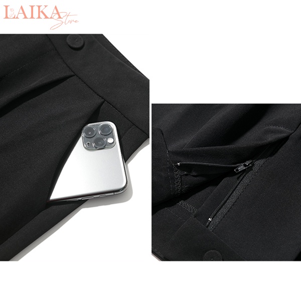 Quần tây công sở nữ lưng cao mặc đi học làm ống đứng dáng quần vải baggy nữ công sở cạp cao dài dày phối áo sơ mi đẹp