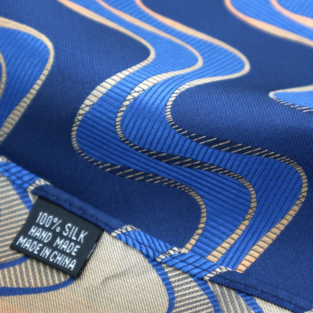 Khăn Tay Lụa Jacquard Vuông Họa Tiết Hoa Văn Kẻ Sọc Phong Cách Doanh Nhân Cho Nam