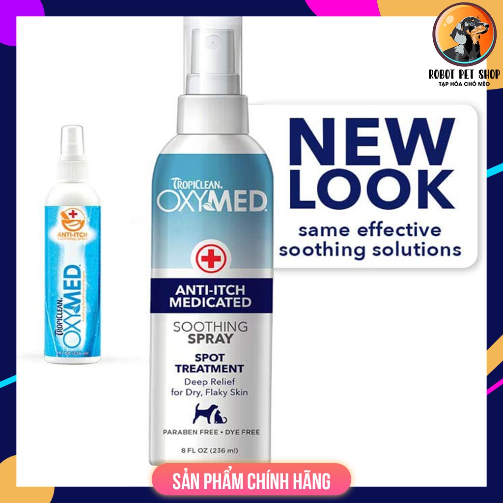 (236ml) OxyMed anti itch soothing spray - xịt chống ngứa cho chó mèo