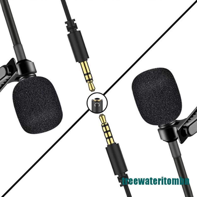 (new)Mini Portable Lavalier Microphone Condenser Clip-on Lapel Mic Wired Microfon