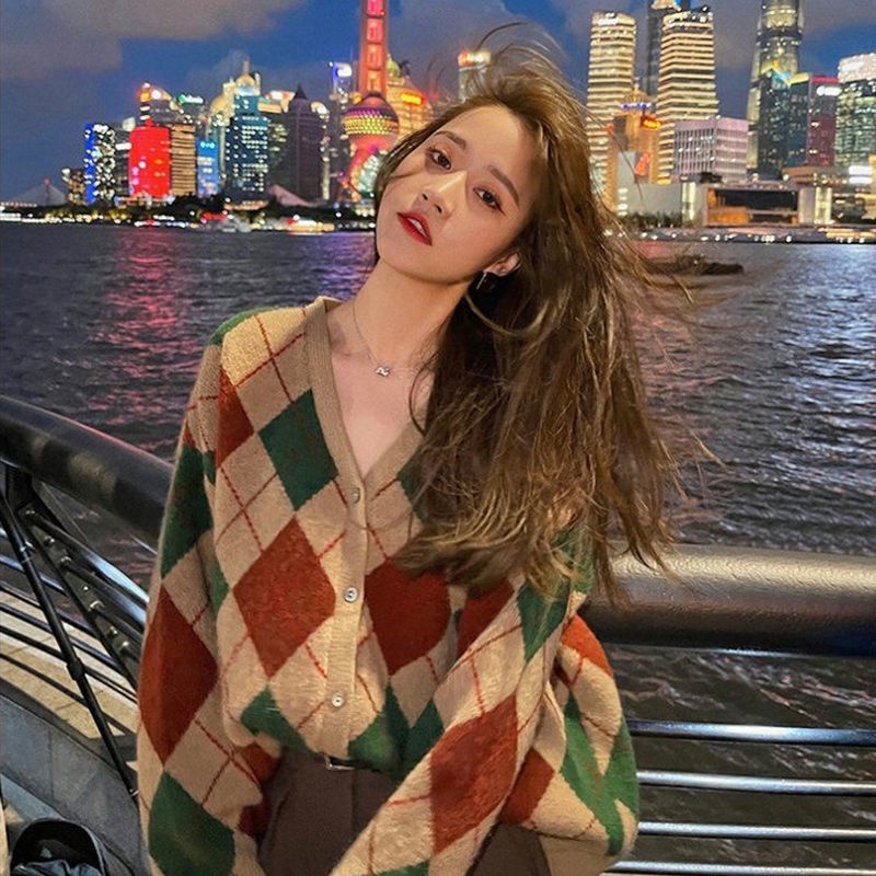 Áo Khoác Cardigan Tay Dài Thời Trang Mùa Thu Mới Dành Cho Bạn Nữ Năm 2021