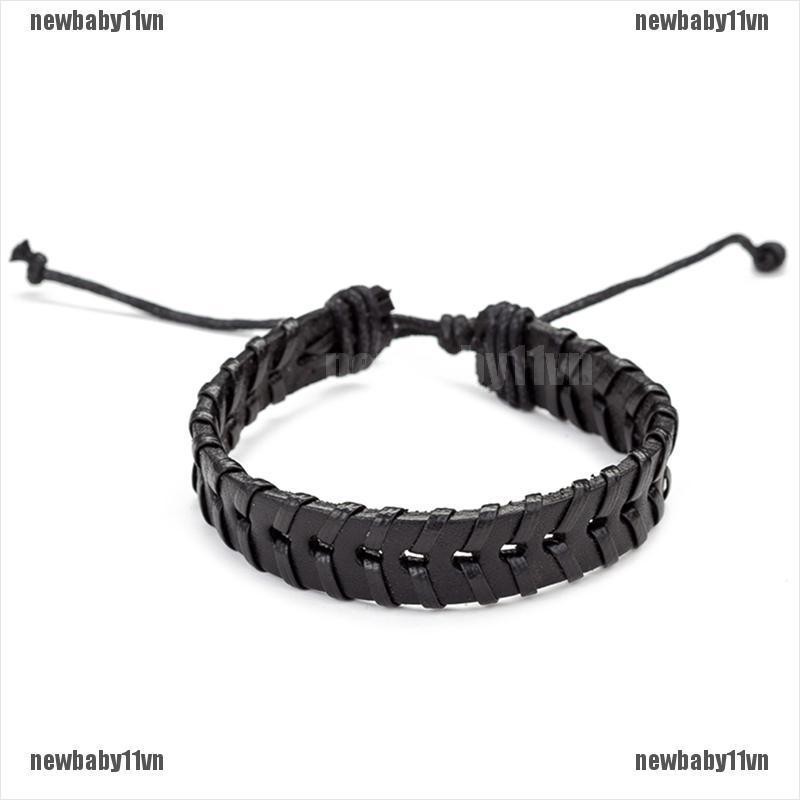 Set 6 Vòng Tay Da Bện Nhiều Lớp Phong Cách Vintage Cho Nam