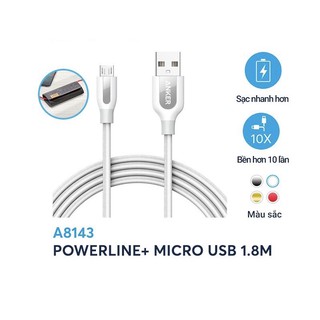 Cáp sạc anker powerline+ micro usb dài 1.8m - a8143