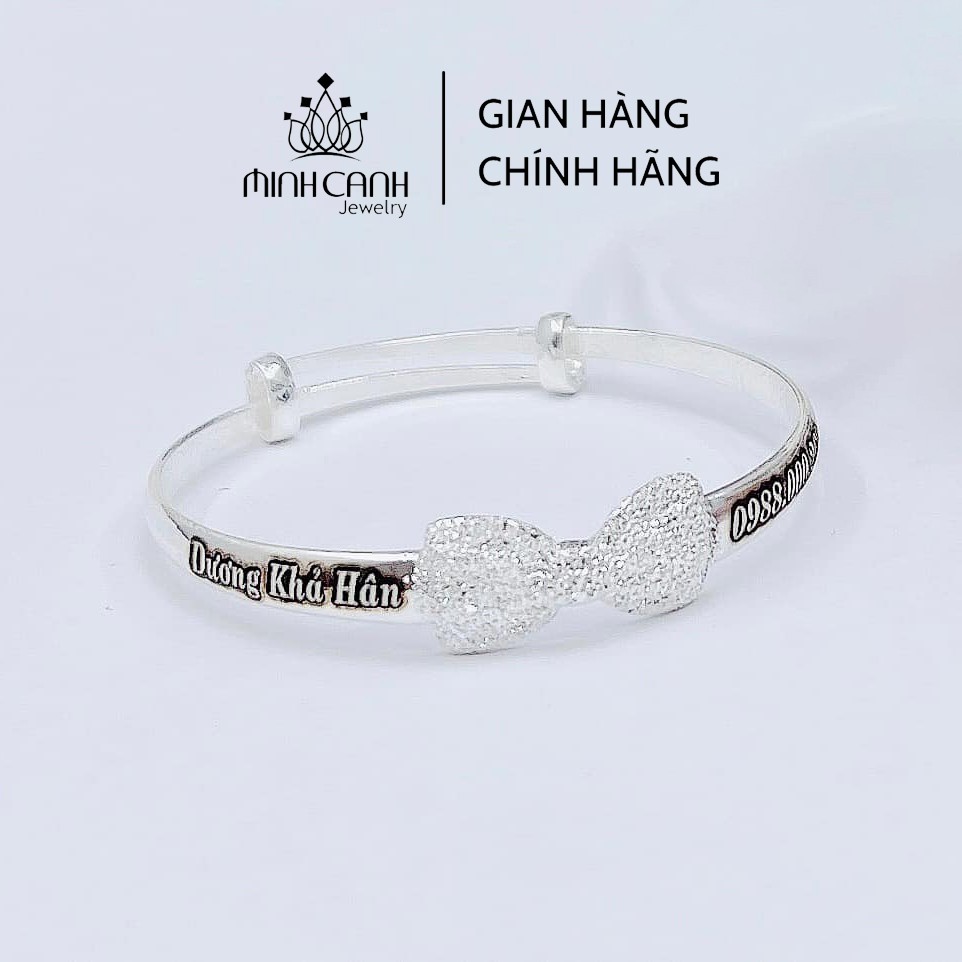 Vòng Bạc Nơ Cát Khắc Tên Cho Bé Yêu - Minh Canh Jewelry