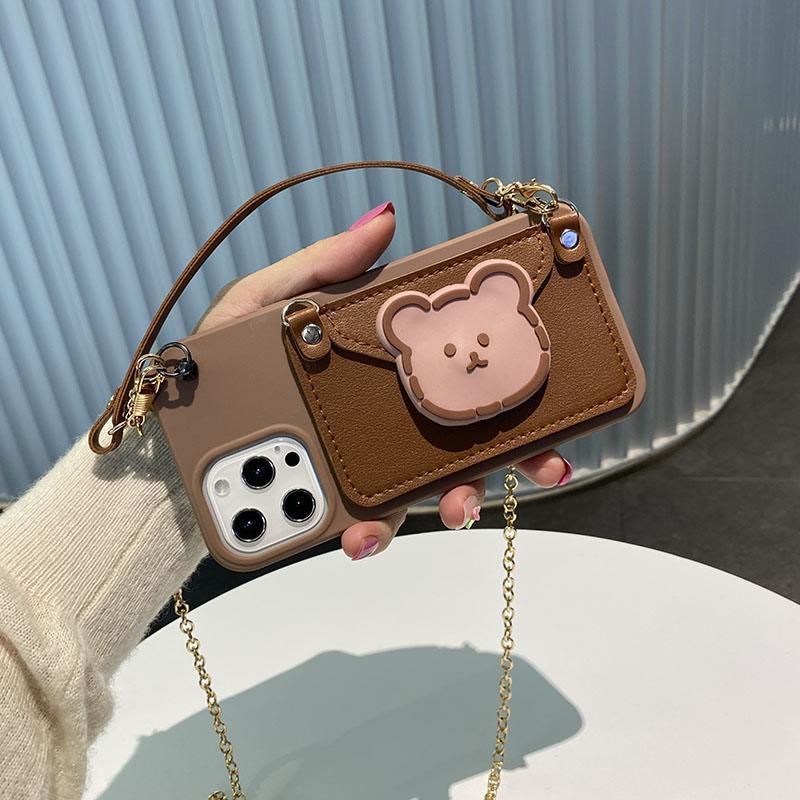 Ốp Điện Thoại Dạng Túi Đeo Chéo Hình Gấu Có Dây Xích Đeo Vai Cho Iphone 11 / 12 11pro 11promax 7P