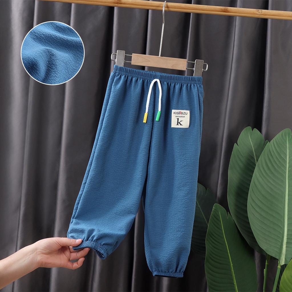 Quần Dài Dáng Rộng Thoáng Khí Chống Muỗi Thiết Kế Đơn Giản Thời Trang Cho Bé