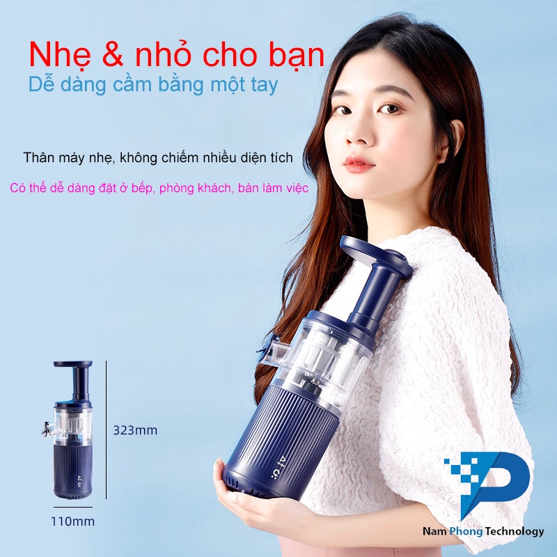 MÁY ÉP HOA QUẢ, RAU CỦ MINI CẦM TAY EVERICH - MÁY ÉP NƯỚC TRÁI CÂY CHẬM - BH CHÍNH HÃNG 6 THÁNG