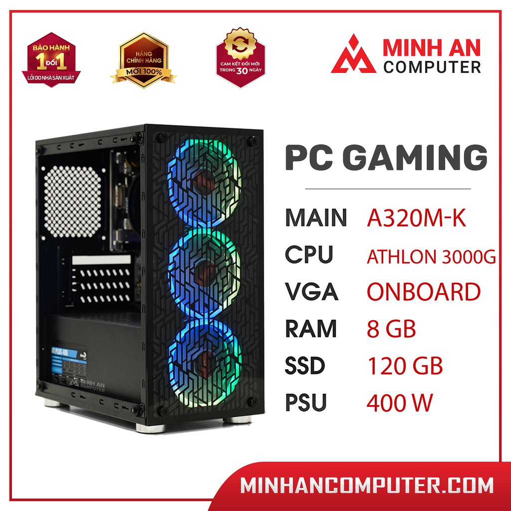 PC Gaming AMD Athlon 3000G | RAM 8GB | SSD 120GB