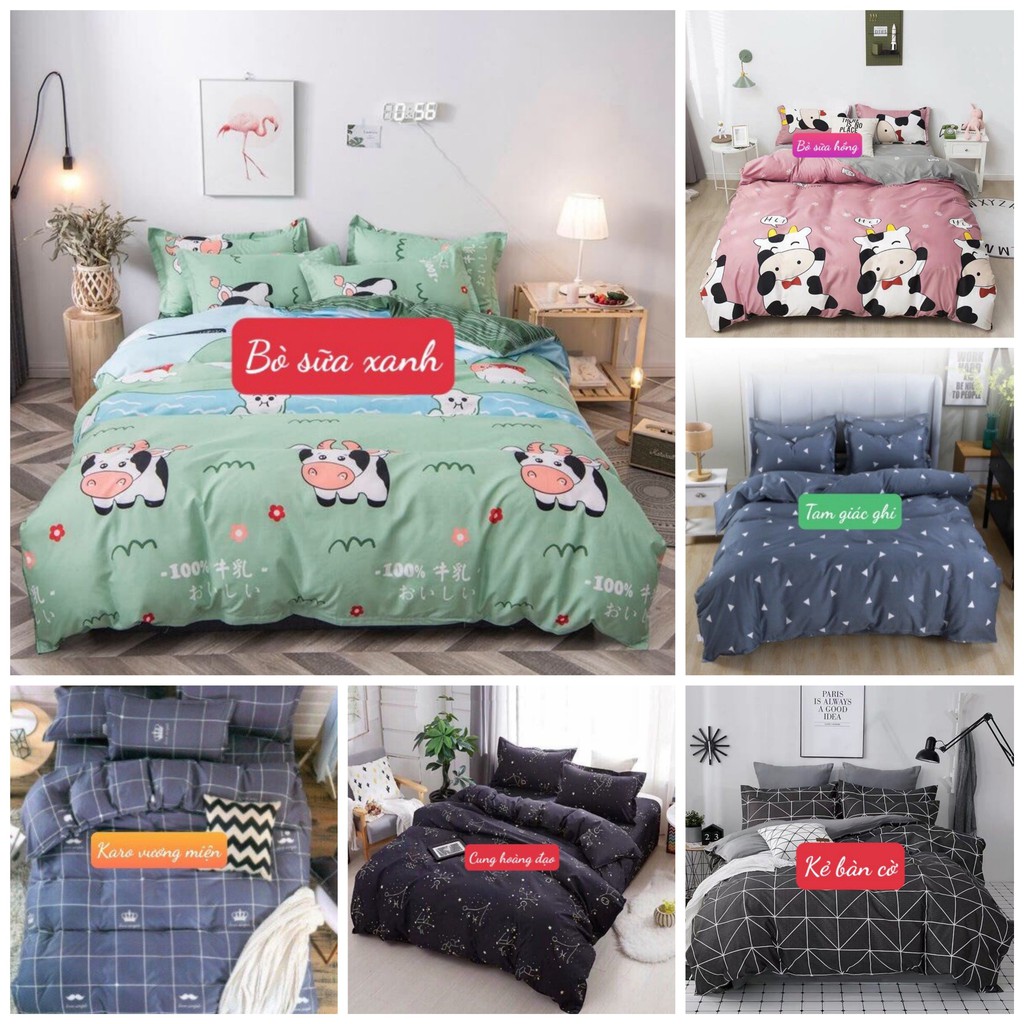 [HCM]Bộ Ga Gối 3 Món 1m6x2m cotton poly,được chọn mẫu[chuột micky đen]