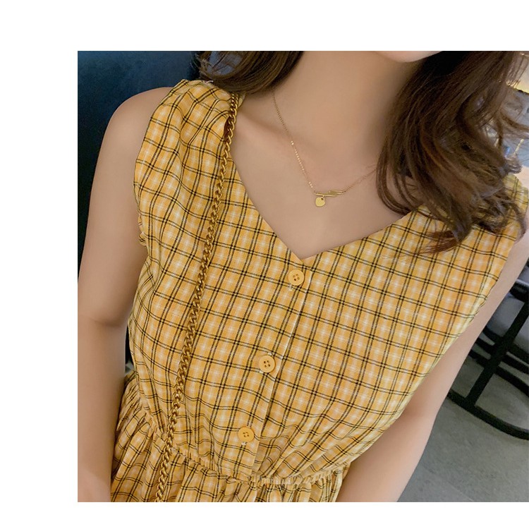 Đầm caro trẻ trung dáng xòe SP.01507