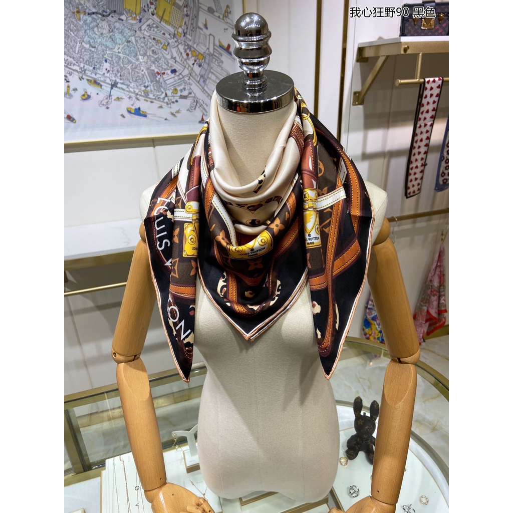 Khăn Choàng Cổ Vuông Bằng Lụa In Họa Tiết Sang Trọng Thời Trang Cho Nữ