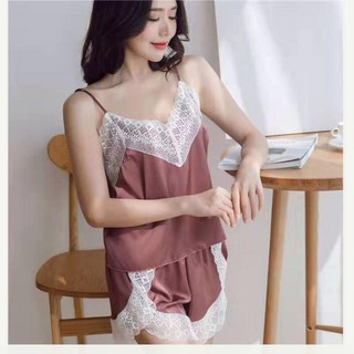 [Siêu Phẩm - Sang Đẹp] Đồ bộ đẹp - Bộ ngủ lụa satin Phối ren