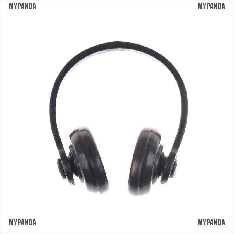 Mô hình tai nghe màu đen tỉ lệ 1/12 dành cho ngôi nhà búp bê