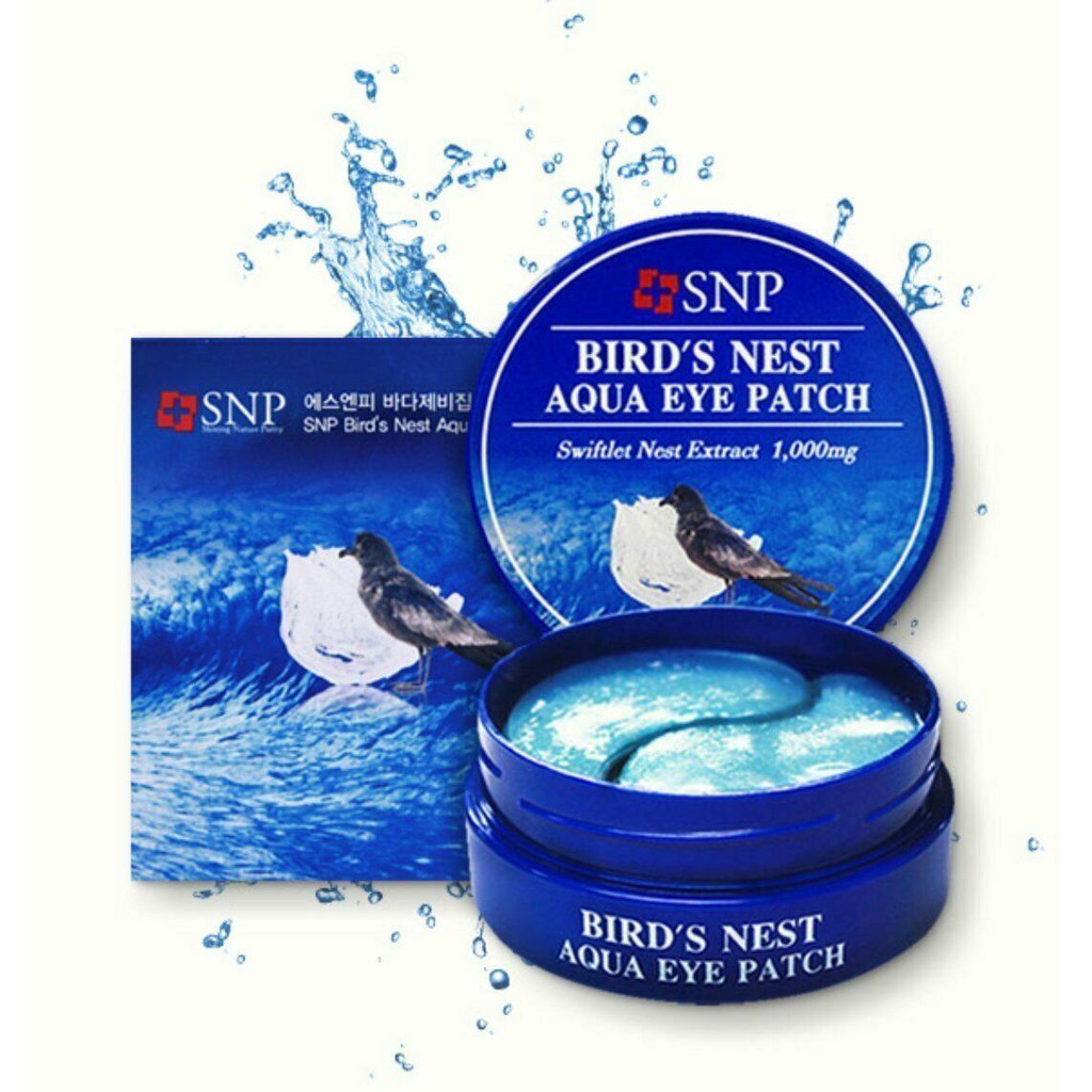Mặt nạ chống lão hóa, giảm thâm quầng và bọng mắt tinh chất tổ yến SNP Bird's Nest Hàn Quốc 60 miếng <3200280>