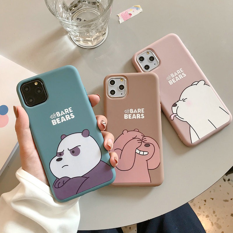 Ốp lưng OPPO A91 A83 A71 A57 A39 F3 F7 F11 F9 Reno 3 Pro Realme C15 C11 C12 6 5 3 Pro Cartoon cute Bear Soft TPU case full cover/HSND