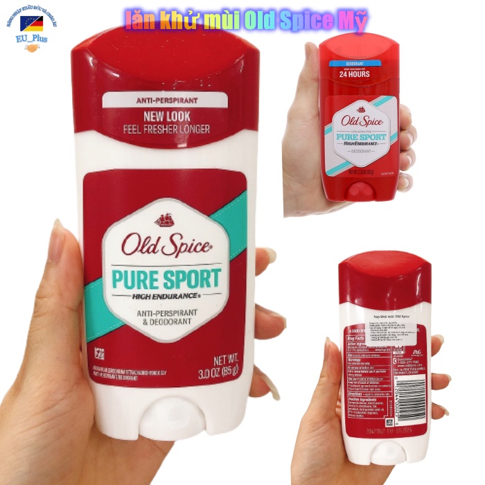 Lăn khử mùi / Lăn nách/ sáp lăn cao cấp Old Spice Pure Sport - hàng nội địa Mỹ - 85g