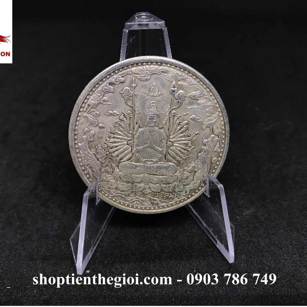 Đồng Xu Mạ Bạc Khắc Hình Bồ Tát Nghìn Tay - TMT Collection - BTB18