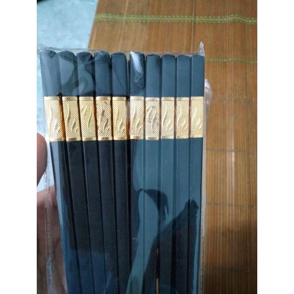 Đũa Ăn Set 10 Đôi Hợp Kim Mạ Vàng Hàn Quốc