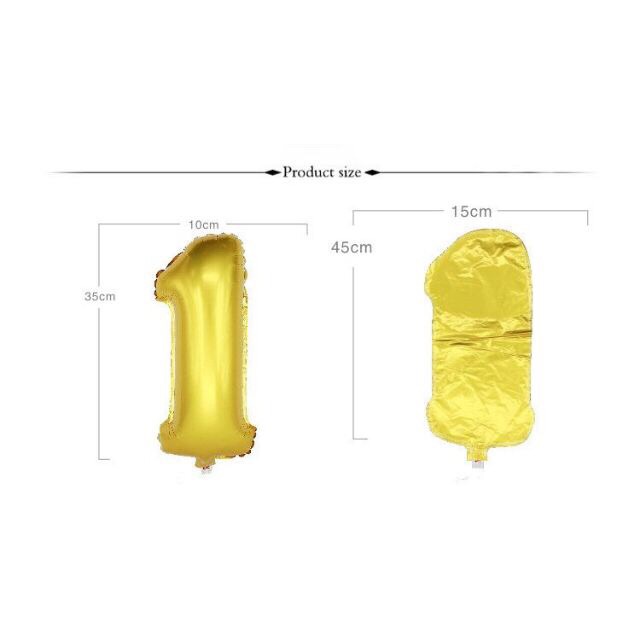Bóng Số Tuổi, Chữ Cái Trang Trí Sinh Nhật 40cm