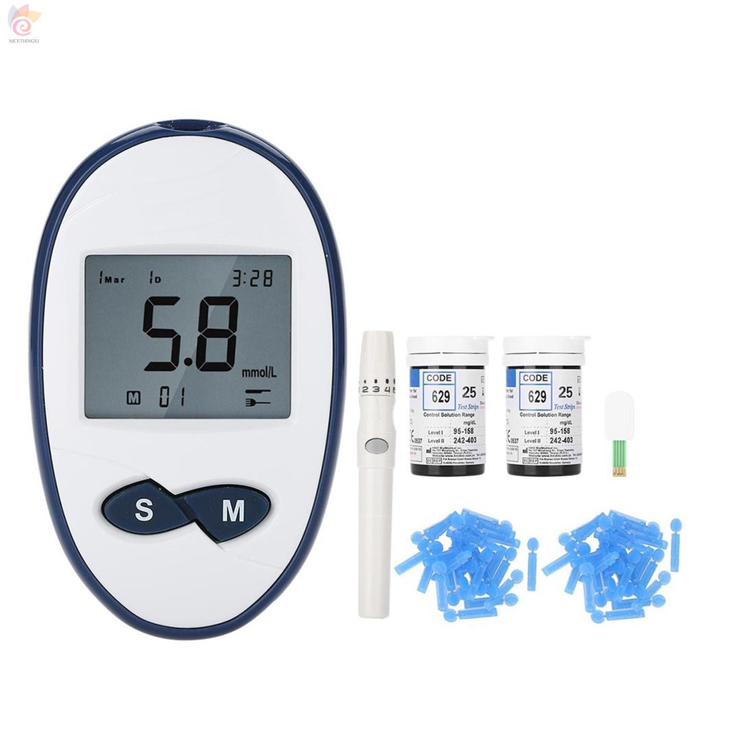 (Hàng Mới Về) Bộ Dụng Cụ Kiểm Tra Đường Huyết Glucose Mnose Trong Vòng 50 Lancnts Mgl / Dl