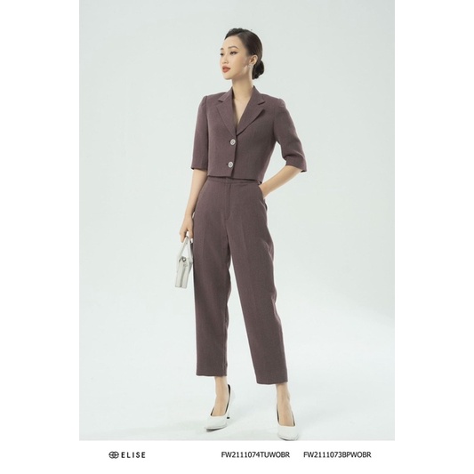 Bộ quần áo Vest lửng Nâu xốp Elise sz XL