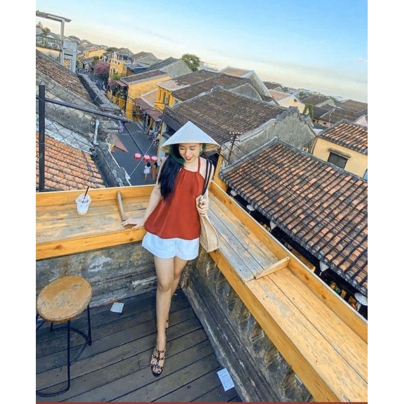 [Mã FASHIONGREEN hoàn 10% tối đa 50K xu đơn 300K] Áo yếm đỏ xoè cột dây hở lưng | BigBuy360 - bigbuy360.vn