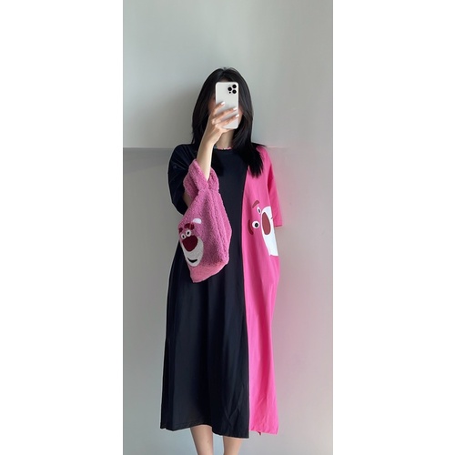 Đầm suông gấu dâu cute