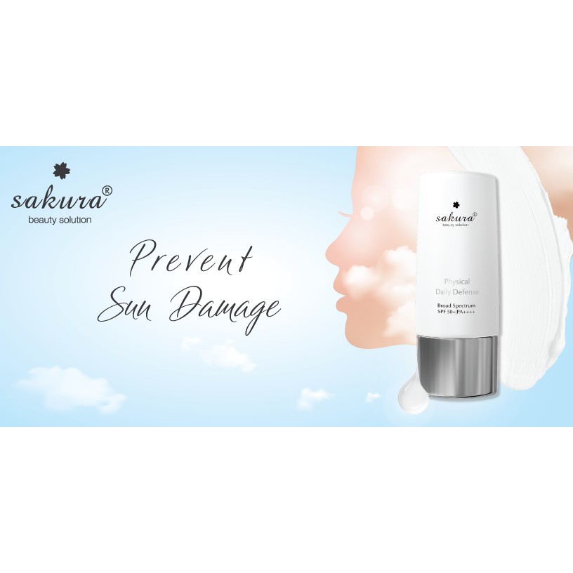 [FREESHIP]  Kem chống nắng vật lý Sakura Physical Daily Defense SPF 50+ PA ++++