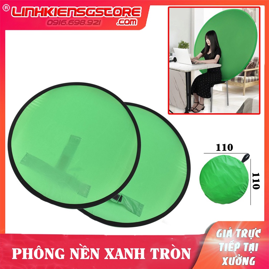 Phông Nền Xanh Tròn Chụp Studio Tấm Phông Xanh Tròn Gắn Ghế Gấp Gọn Di Động