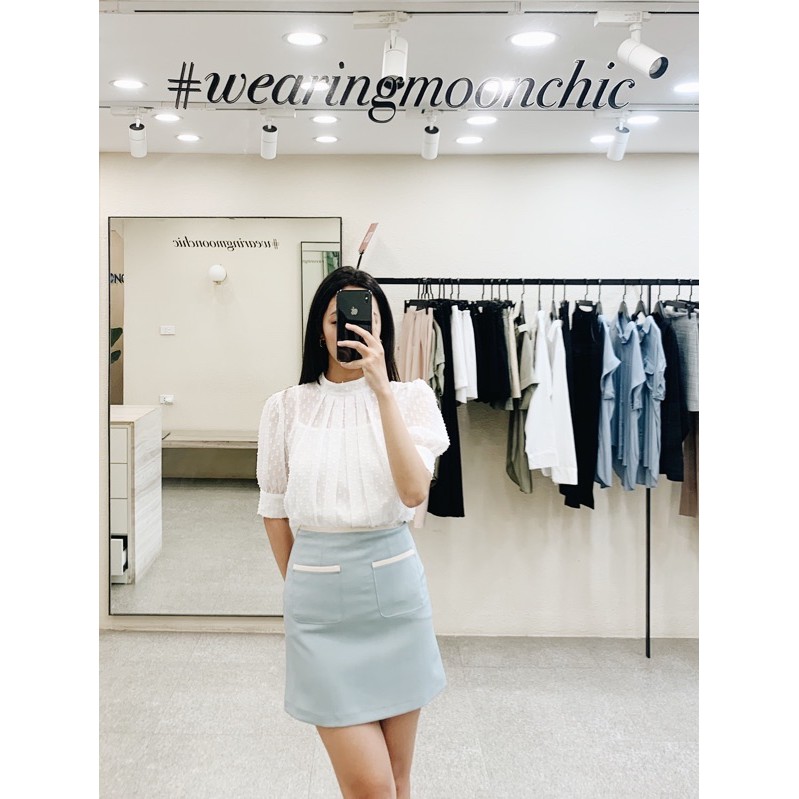 CHÂN VÁY NGẮN TÚI TRƯỚC VIỀN NGANG / Z0017 | BigBuy360 - bigbuy360.vn