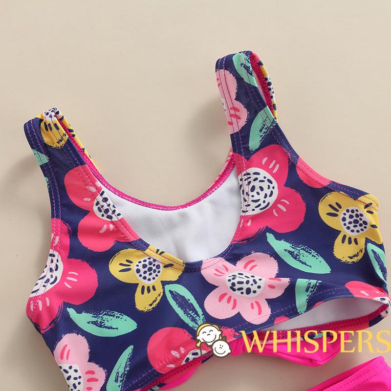 Bộ đồ bơi hai mảnh in họa tiết hoa và đính nơ thời trang cho bé Whisper