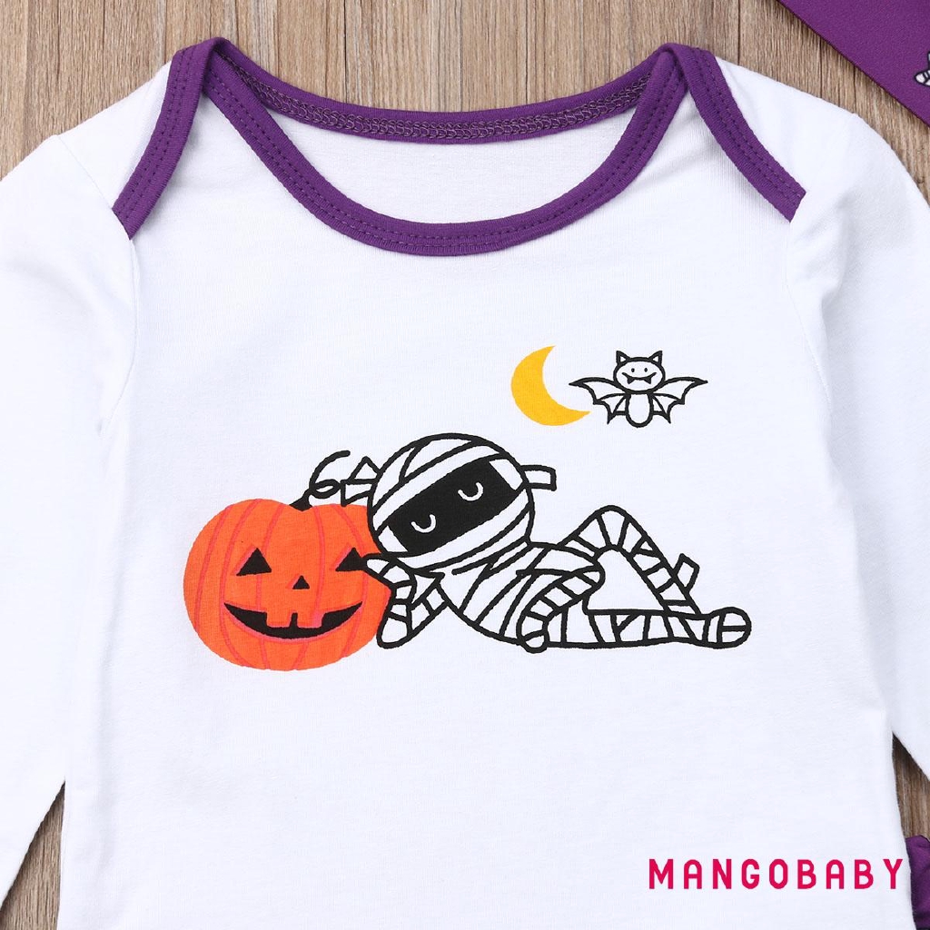 Set Áo Tay Dài + Quần Dài + Nón Hình Bí Ngô Halloween Cho Bé Trai