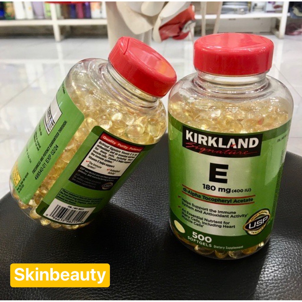 Vitamin E 400 IU 500 Viên Kirkland Của Mỹ - Đẹp Da, Làm Chậm Lão- HÀNG CHÍNH HÃNG