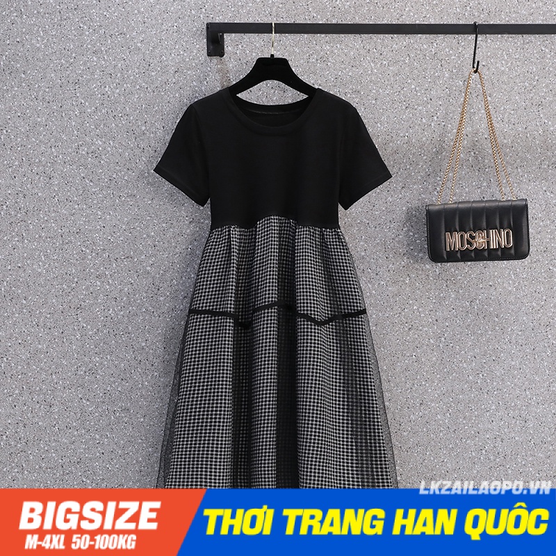 Đầm Bigsize Váy nữ dáng suông ngắn chữ a mùa hè Phong cách Hàn Quốc Thời Trang sang chảnh cá tính xinh đẹp quảng châu cao cấp