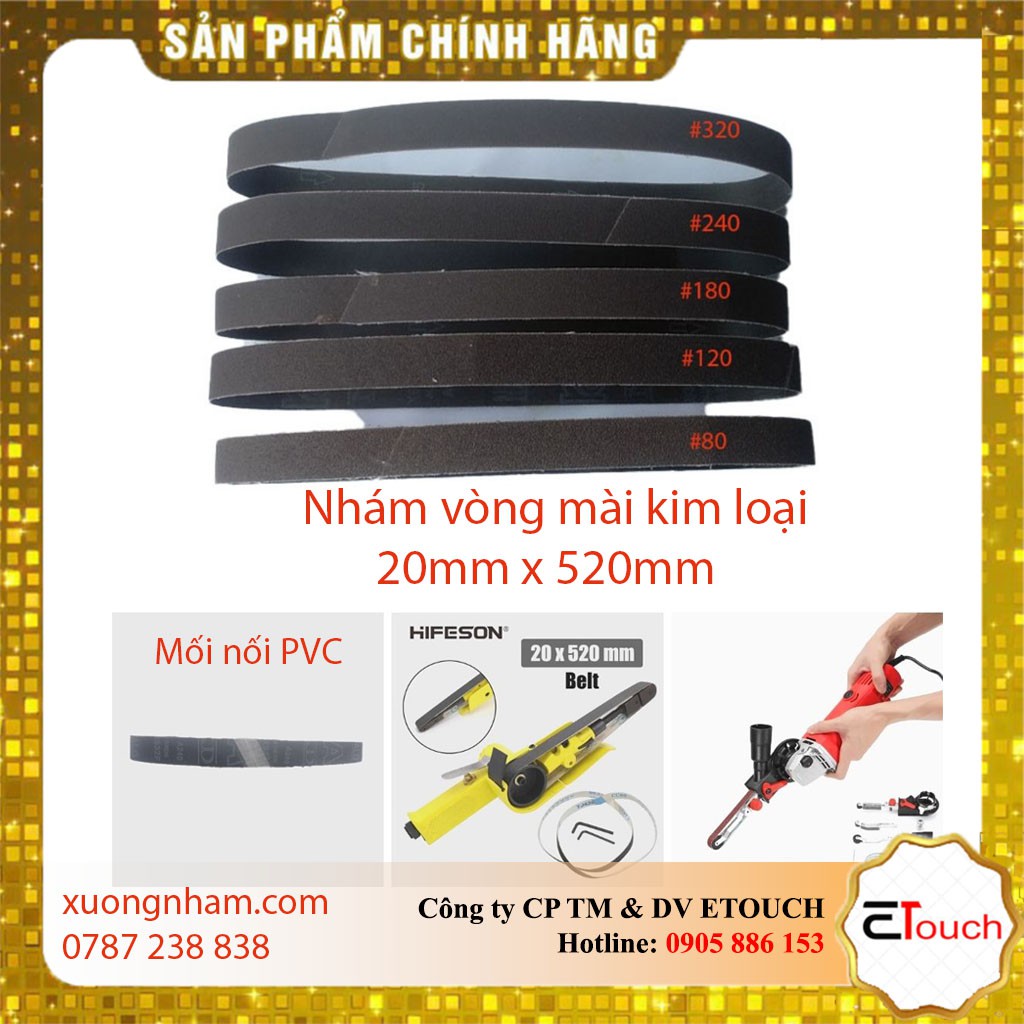 Nhám vòng 20mmx520mm, đai nhám vòng, giáp dây mài kim loại 20mm x 520mm vải x632 Đài Loan