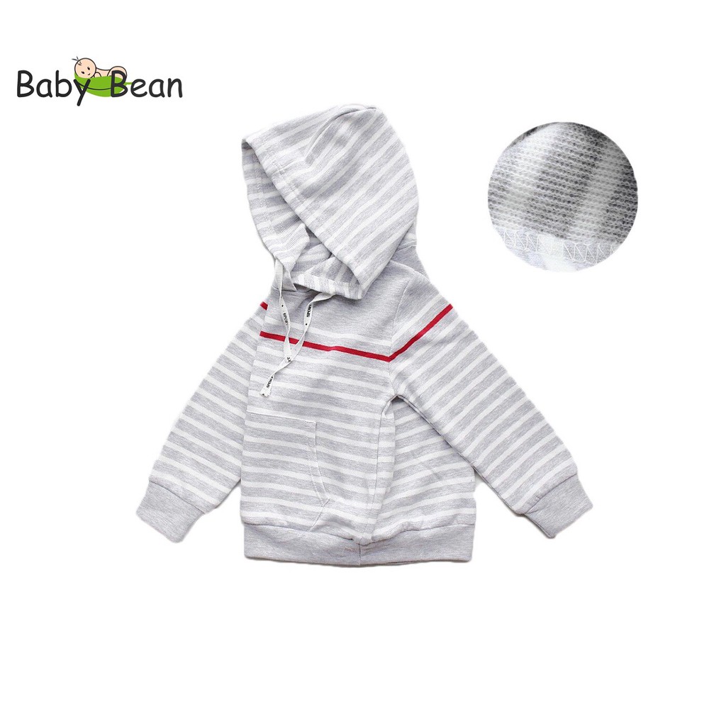 [MÃ RẺ VÔ ĐỊCH] Áo Hoodie Nỉ Tay Dài Dây Rút Phối Túi Bo Lai bé trai BabyBean