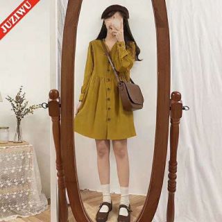 Đầm babydol nút dọc